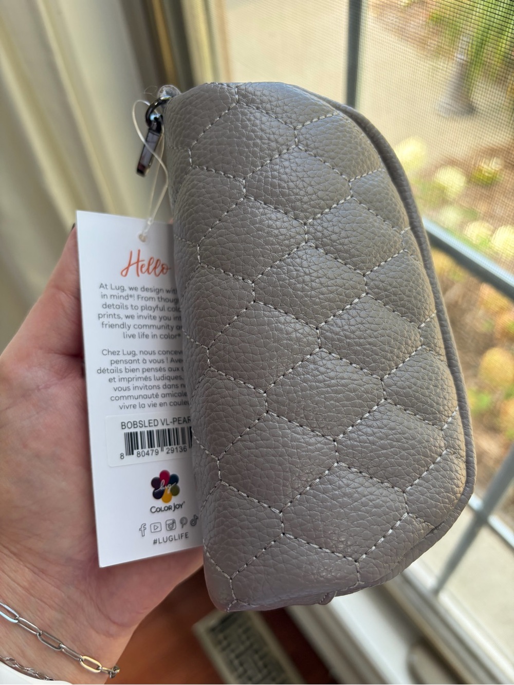 NWT Bobsled Classic VL Eyeglass Case in Pearl **note imperfection on photo**
